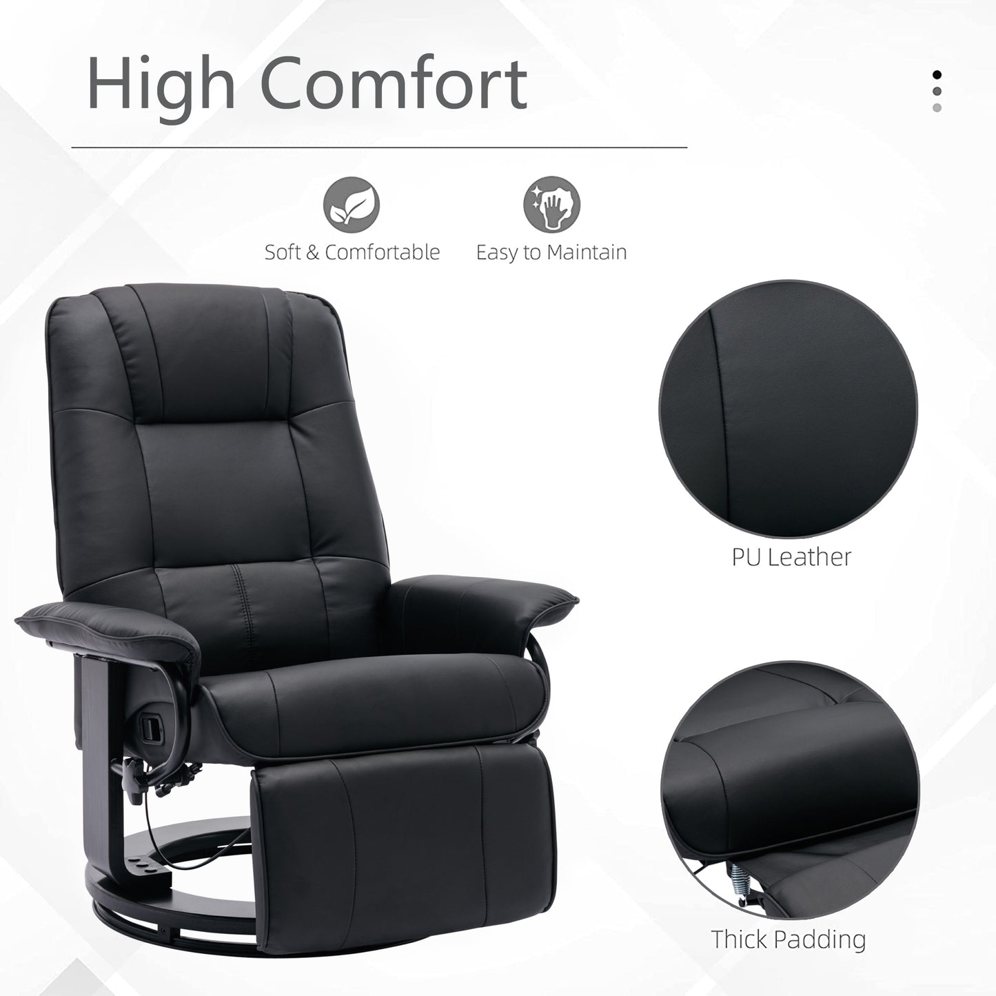 SwivelCraft 360: Luxe Faux Leather Recliner