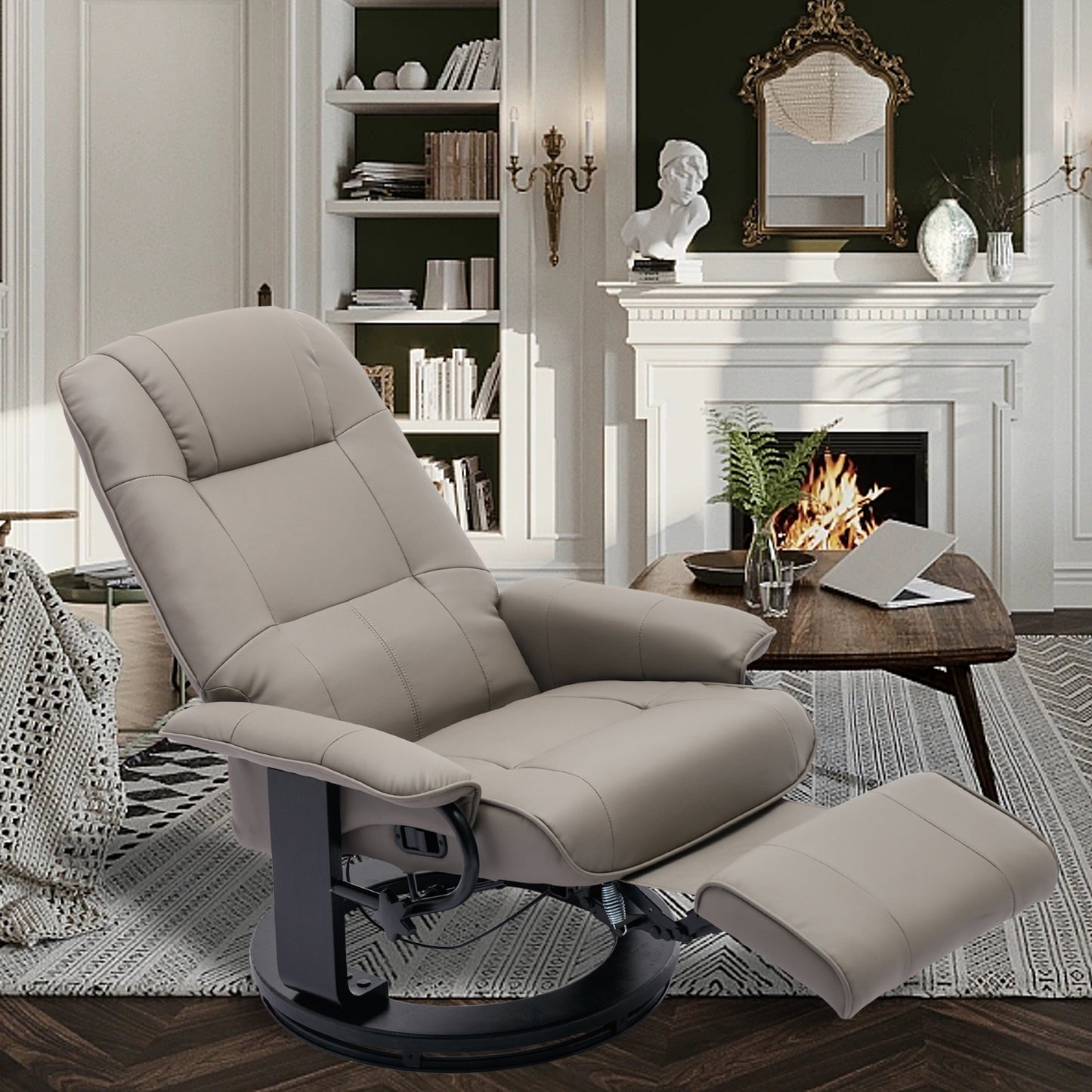 SwivelCraft 360: Luxe Faux Leather Recliner