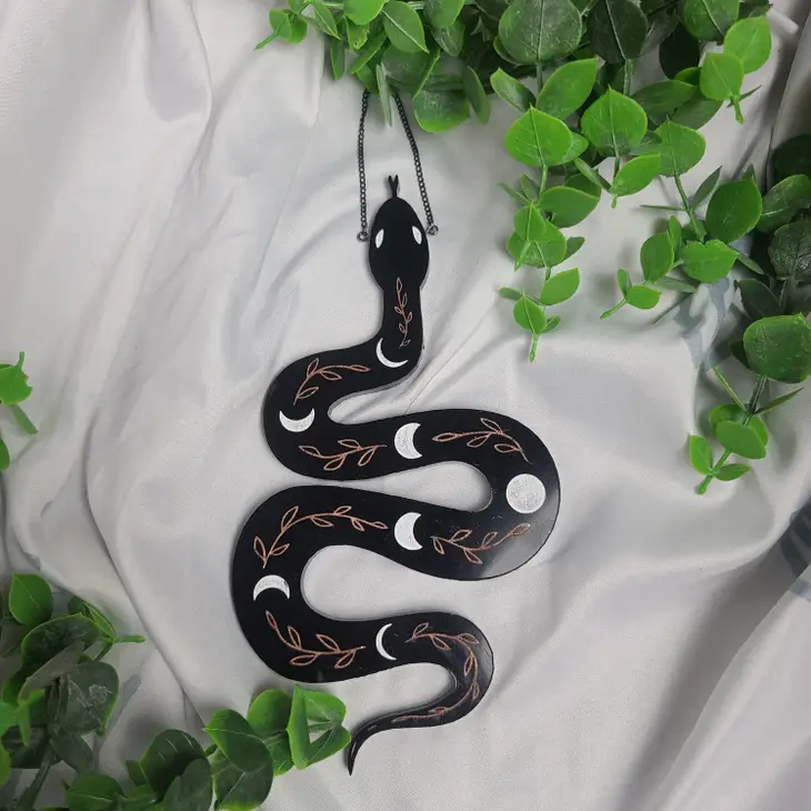 Black Moon Phase Snake Wall Hanging