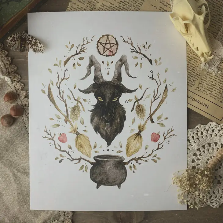 Black Phillip Watercolor Print