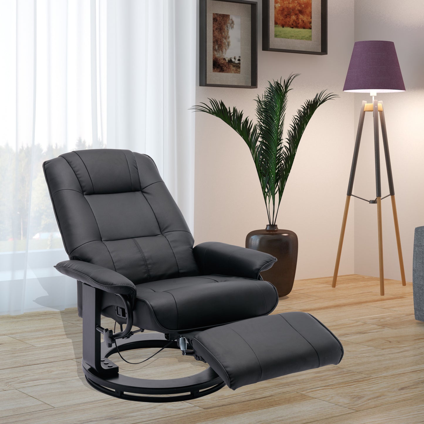 SwivelCraft 360: Luxe Faux Leather Recliner