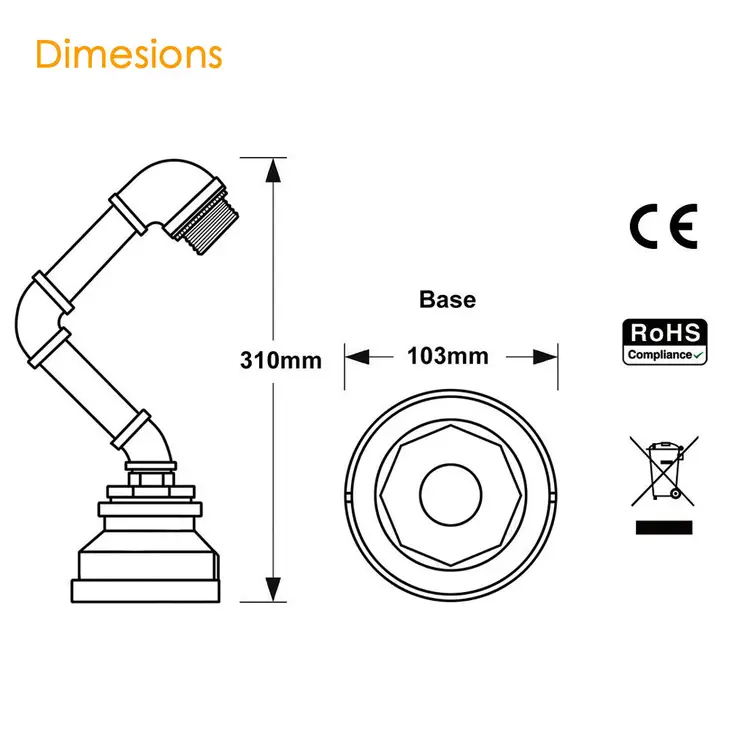 Industrial Retro Steampunk Desk Lamp