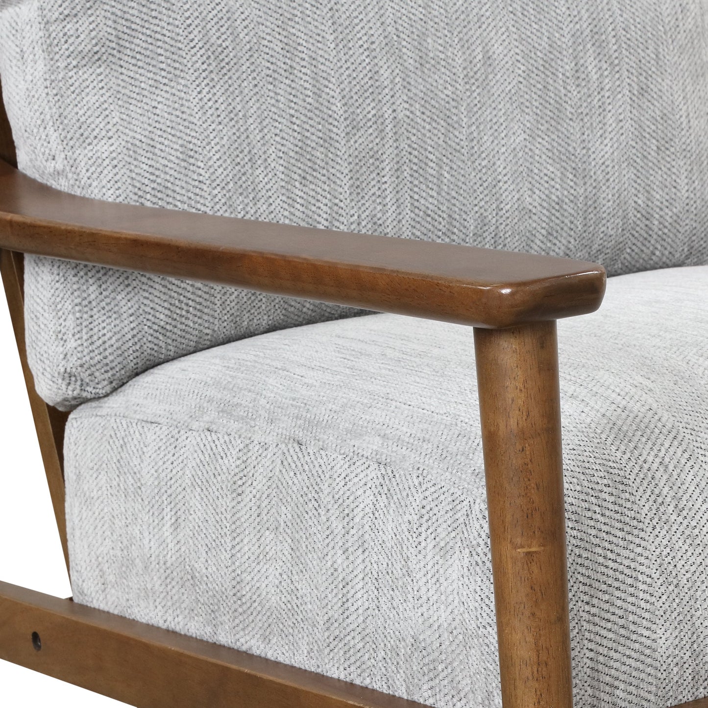 Linen Upholsterd Accent Chair Arm Chair Set of 1 with Vertical Slatted Back