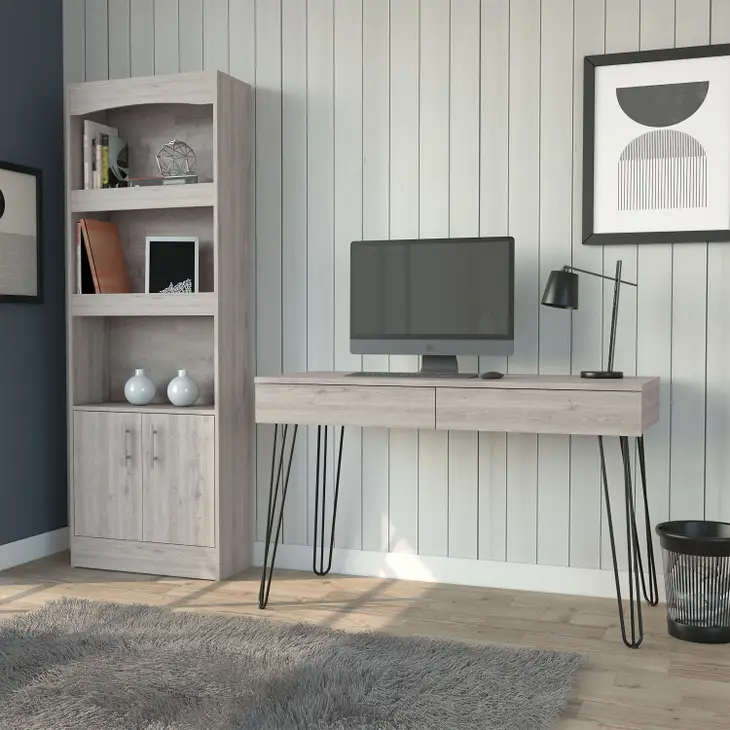 Hannaford 2 Piece Office Set, Light Gray