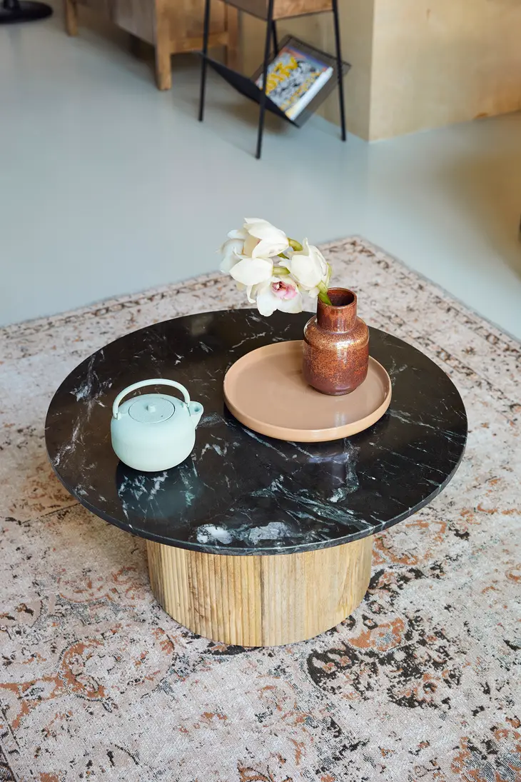 Luisago Black Marble Coffee Table