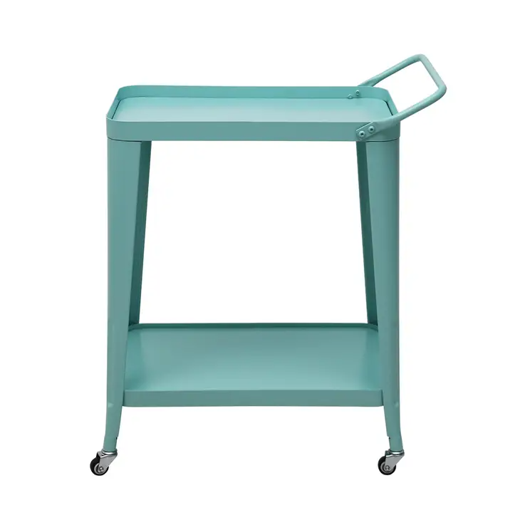 Metal Frame Bar Cart, Teal