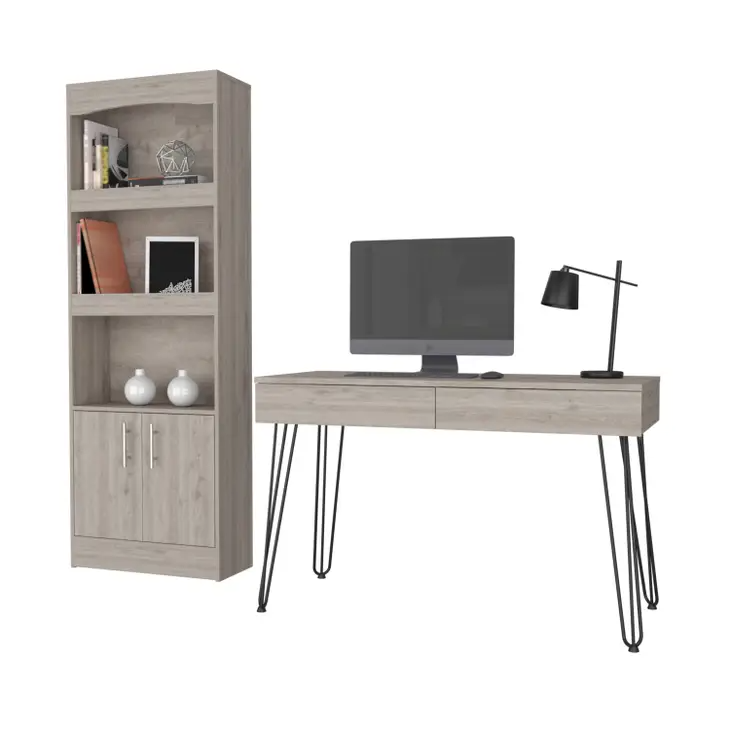 Hannaford 2 Piece Office Set, Light Gray