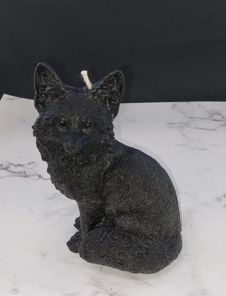Large Fox Beeswax Candle