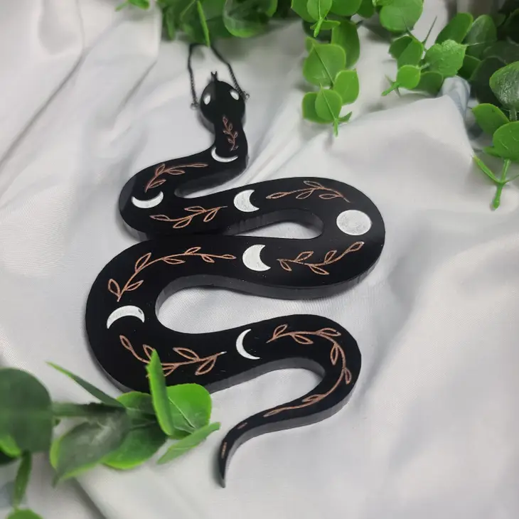Black Moon Phase Snake Wall Hanging
