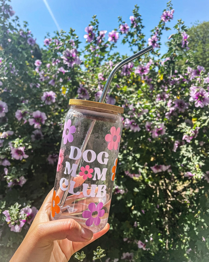 Dog Mom Club Coffee Glass Can Cup