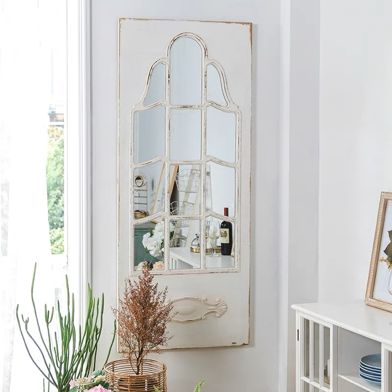Window Style Wood Mirror