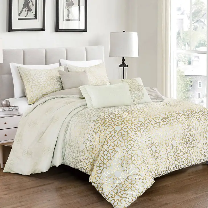 Royal Gold Jacquard Comforter - 6 Piece Set