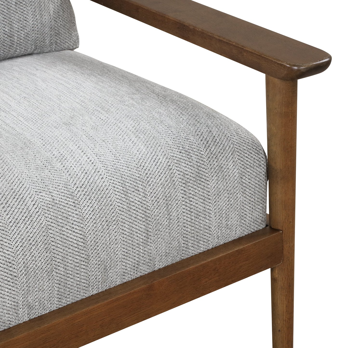 Linen Upholsterd Accent Chair Arm Chair Set of 1 with Vertical Slatted Back