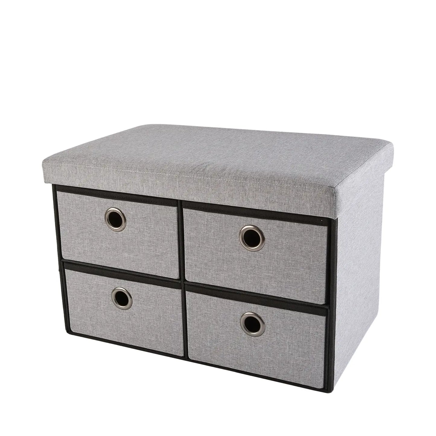4 Drawer Periea Collapsible Storage Ottoman with Drawers