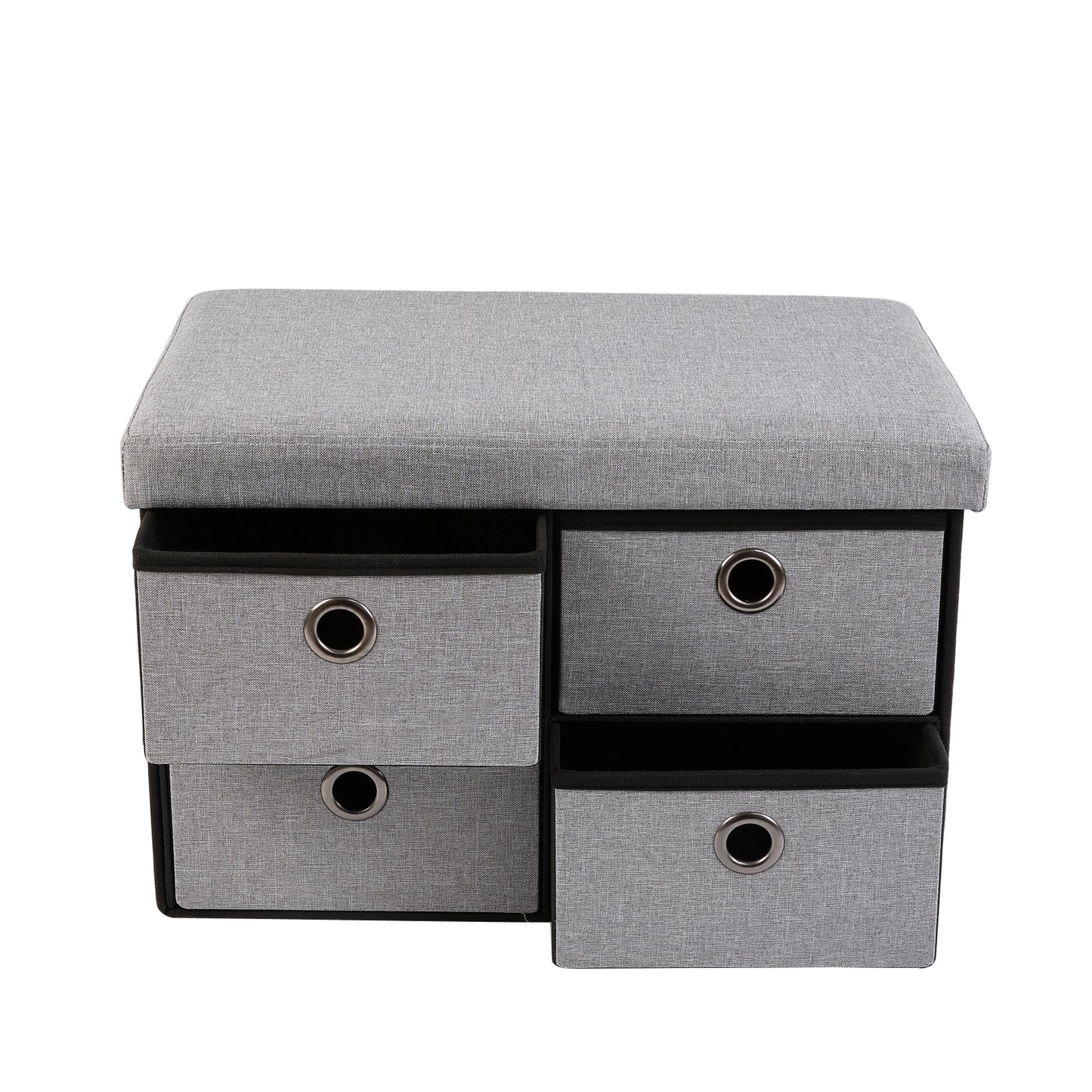 4 Drawer Periea Collapsible Storage Ottoman with Drawers