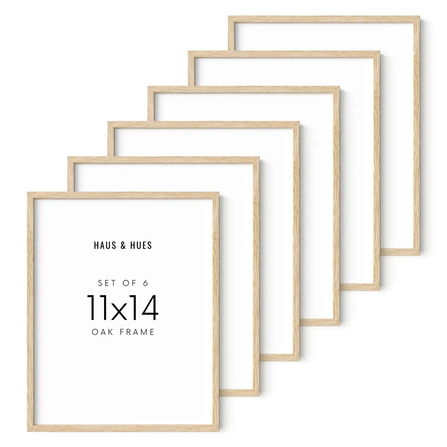11x14 in, Set of 6, Beige Oak Frame