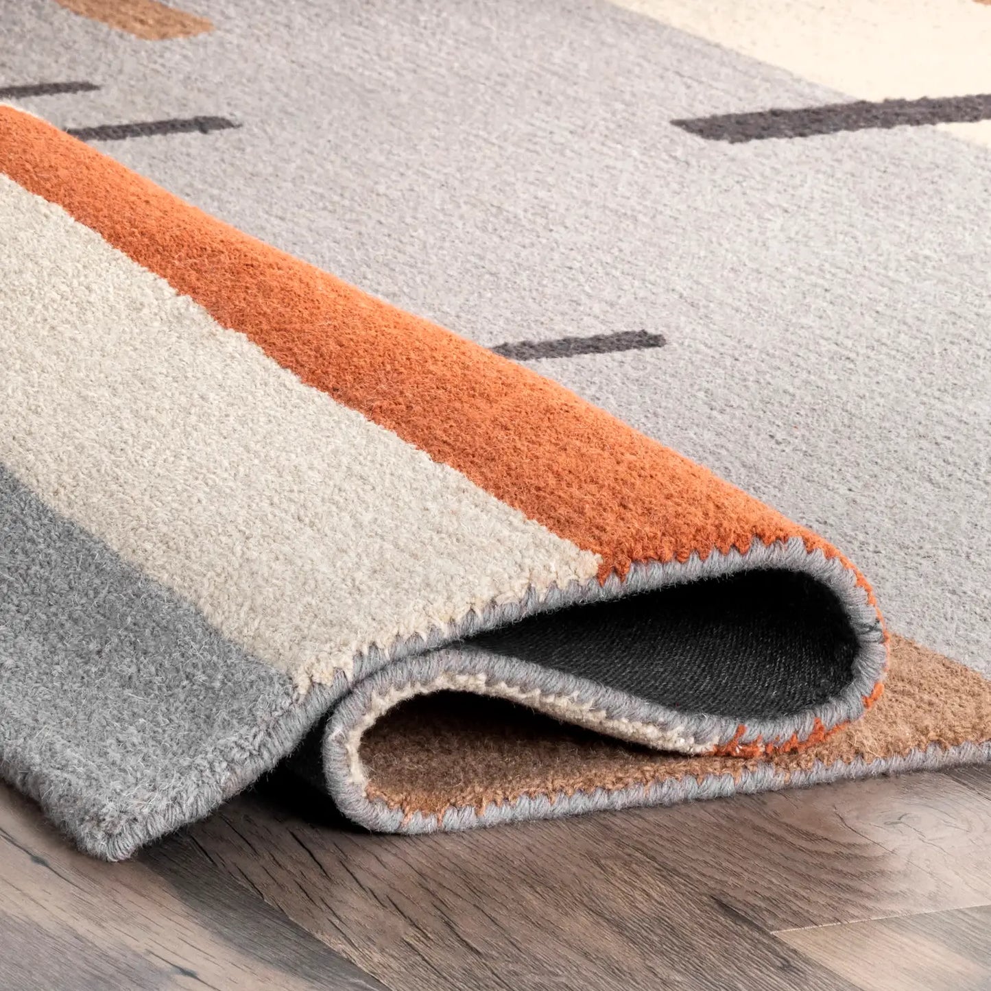 Cori Wool Abstract Contemporary Area Rug