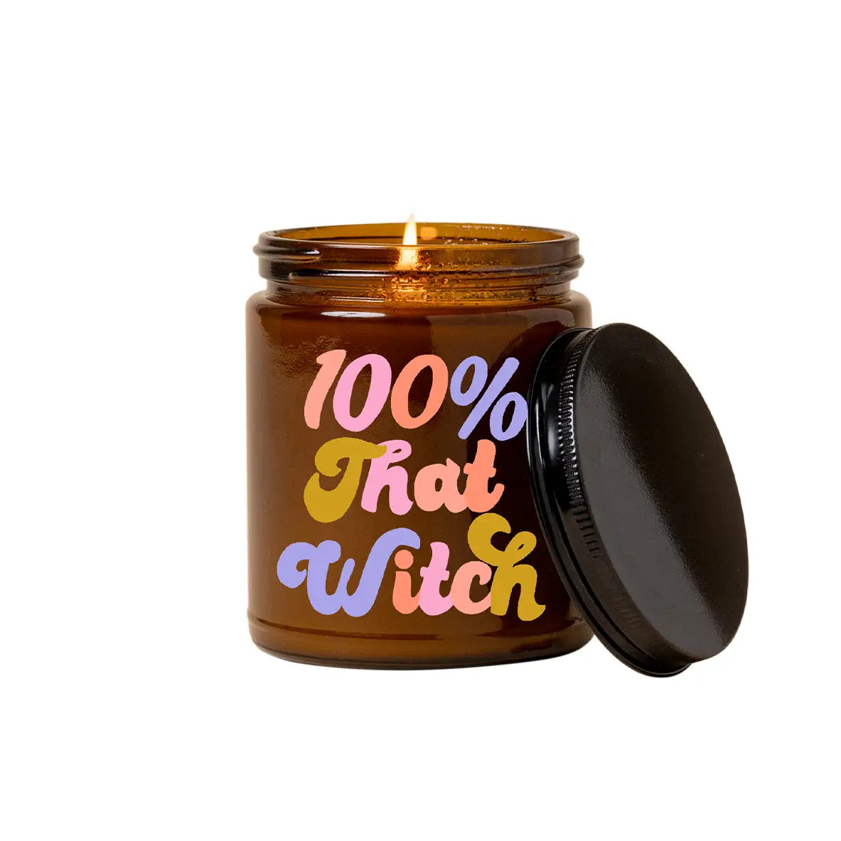 Halloween Candle Jar W/Lid