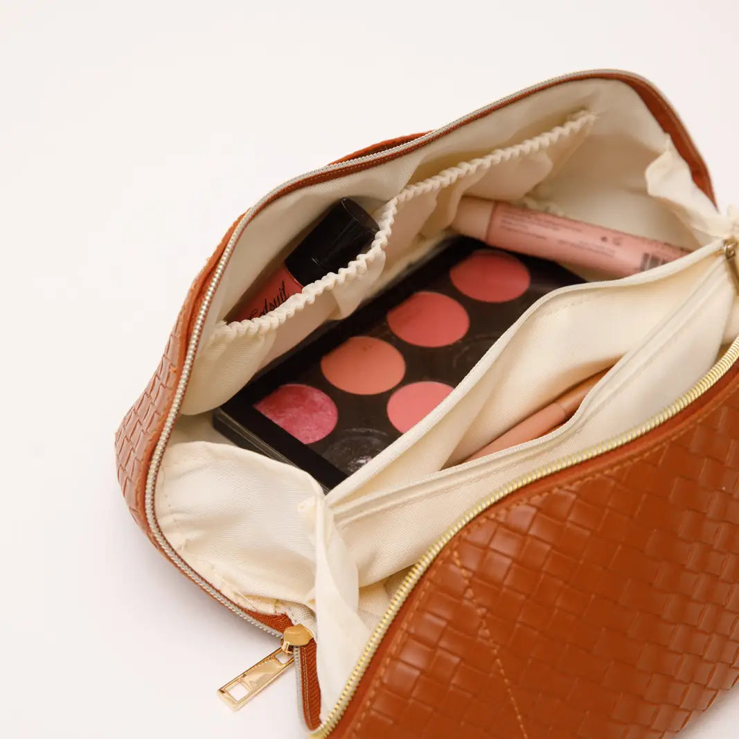 New Dawn Large Capacity Cosmetic Bag in Cognac