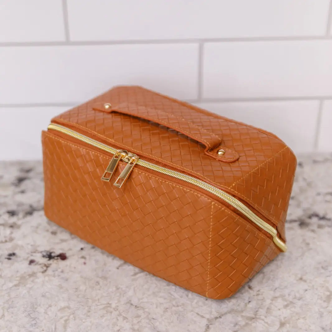 New Dawn Large Capacity Cosmetic Bag in Cognac