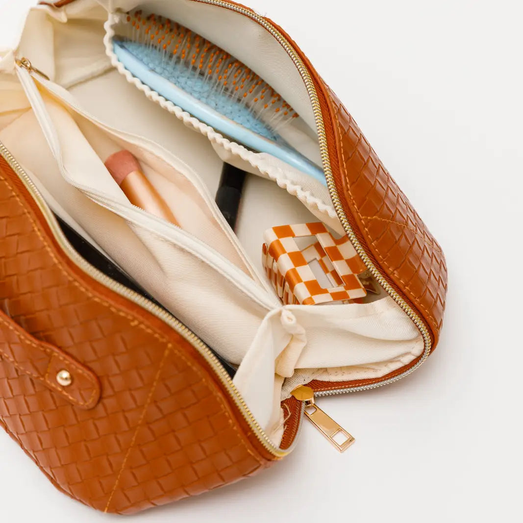 New Dawn Large Capacity Cosmetic Bag in Cognac