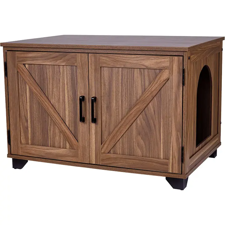 Cat Litter Box Enclosure, Hidden Large Cat Box House W/Table