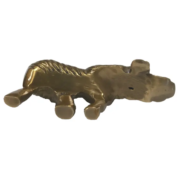 4-1/4" Antiqued Brass Sly Fox Paperweight Tabletop Decor