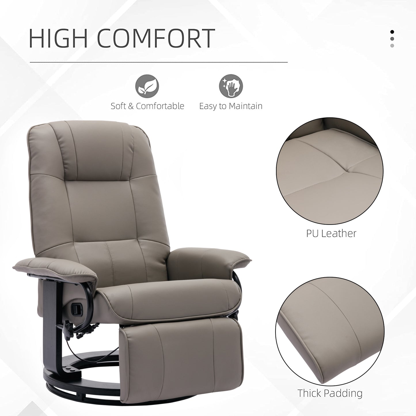 SwivelCraft 360: Luxe Faux Leather Recliner