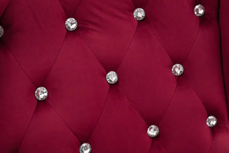 Diamond Tufted Wingback Armchair, Dark Red