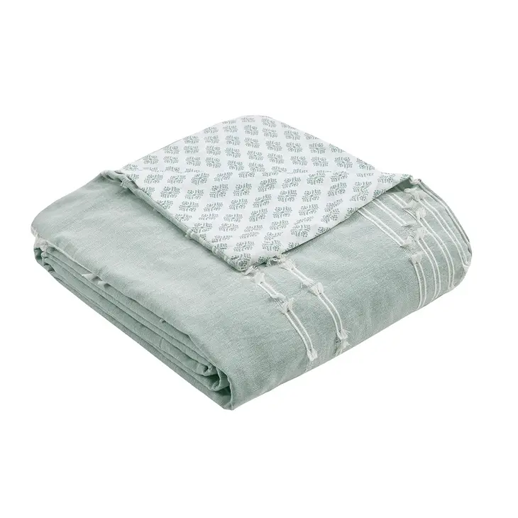 Jacquard Stripe Comforter/Duvet Cover Mini Set, Blue