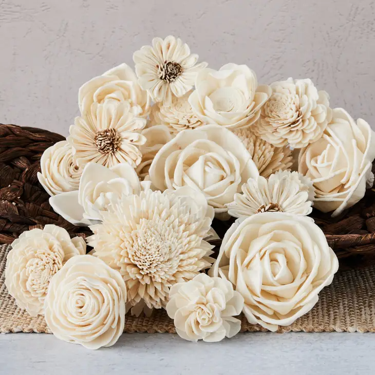 Variety Sola Wood Flower Assortment - Set of 50