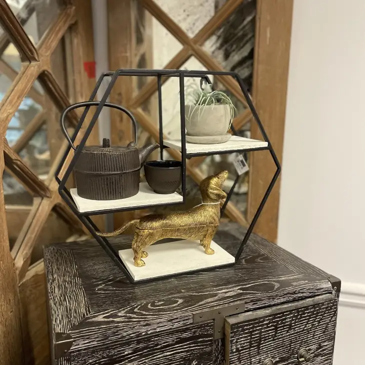 Medium 3 Shelf Iron and Wood Wall Shelf
