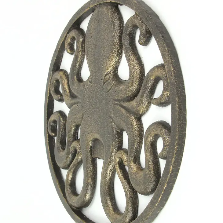Cast Iron Wall Decoration Bronze Finish - Octopus