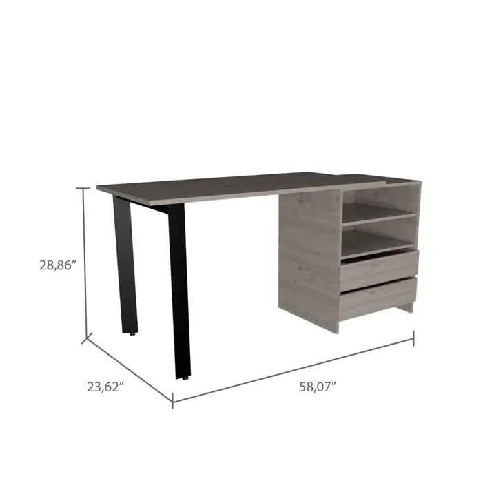Pragma 120 Writing Desk, Two Drawers, Two Shelves