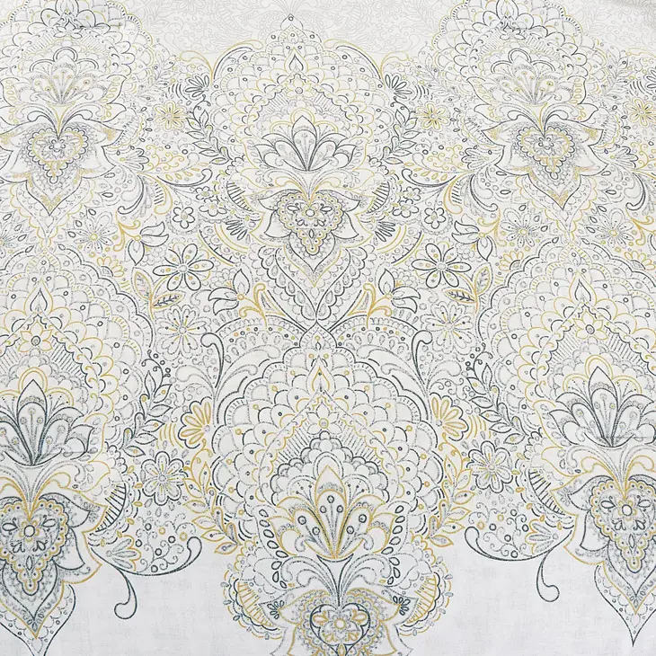 Floral Jacquard Modern Creame Comforter - 7 Piece Set