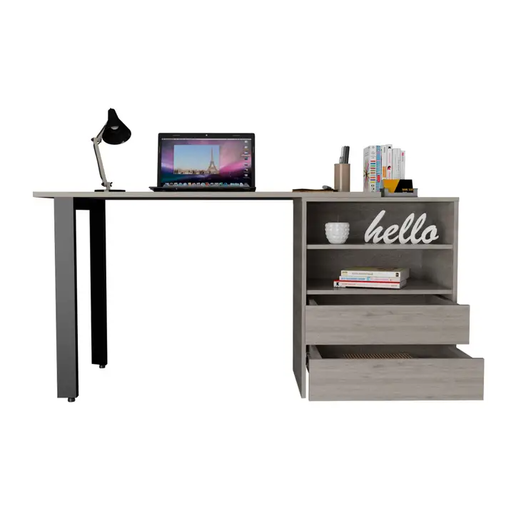 Pragma 120 Writing Desk, Two Drawers, Two Shelves