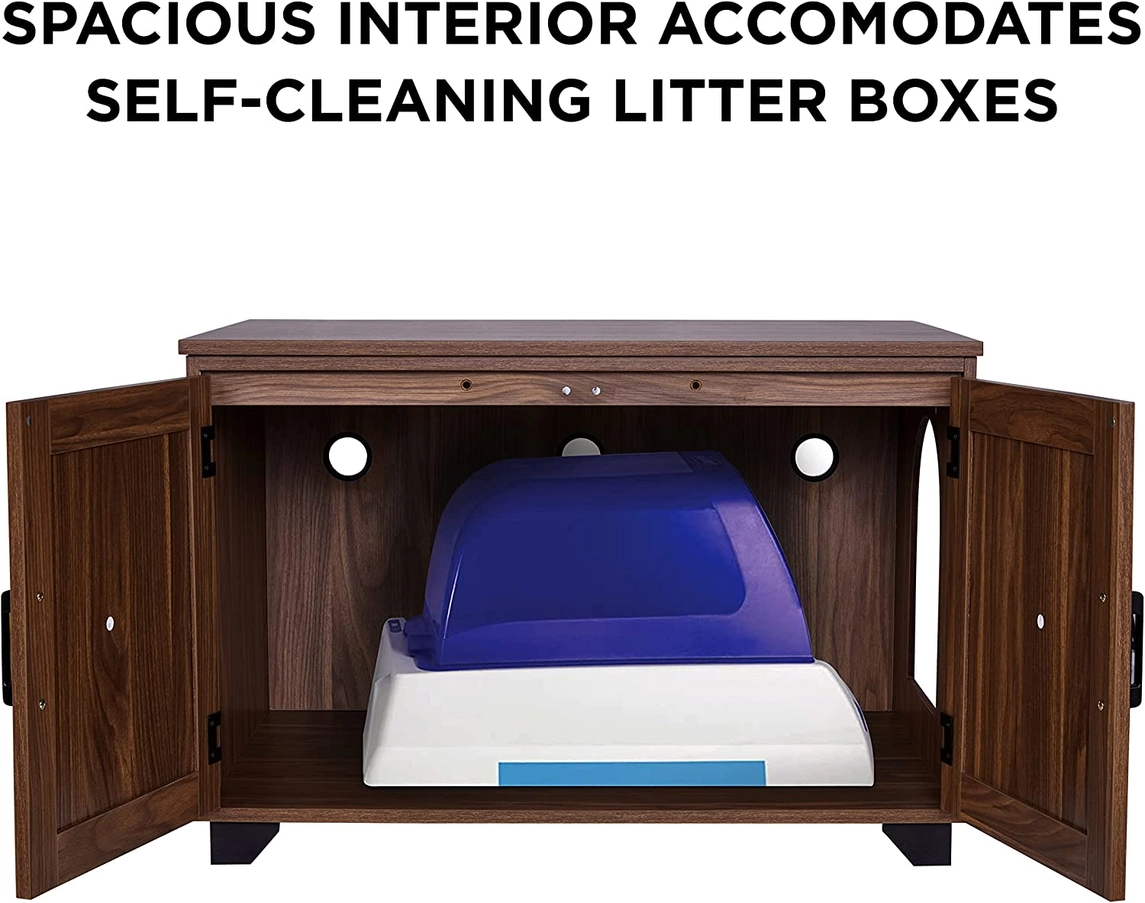Cat Litter Box Enclosure, Hidden Large Cat Box House W/Table