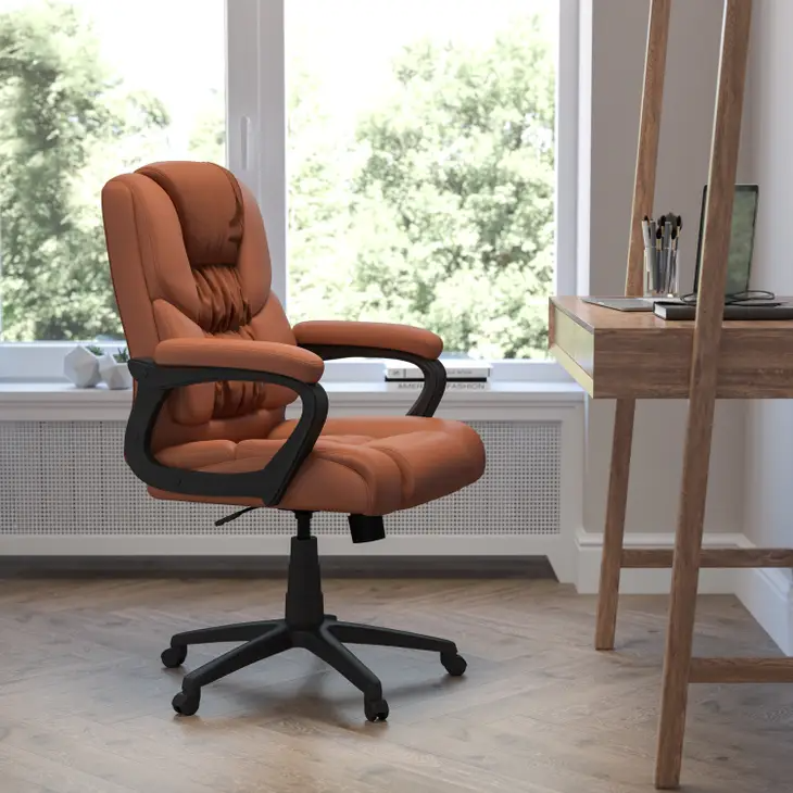 400 lb. Big & Tall Brown Leathersoft Office Chair