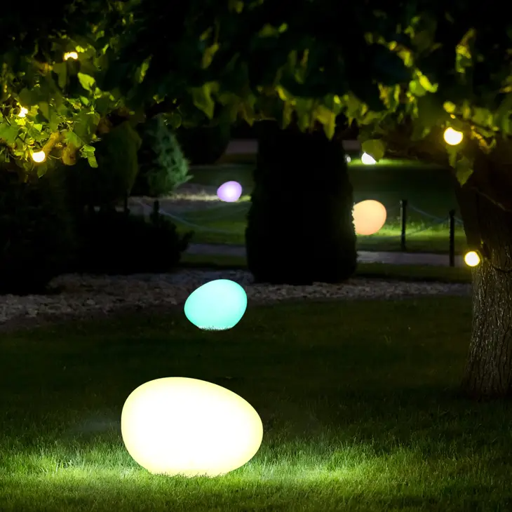 12" Outdoor Cobblestone Led Light