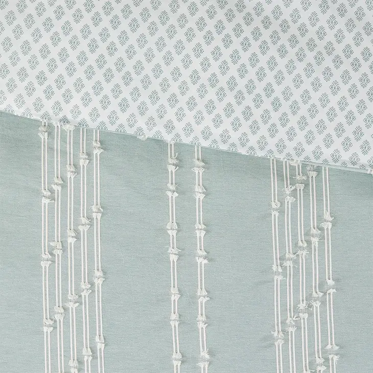 Jacquard Stripe Comforter/Duvet Cover Mini Set, Blue
