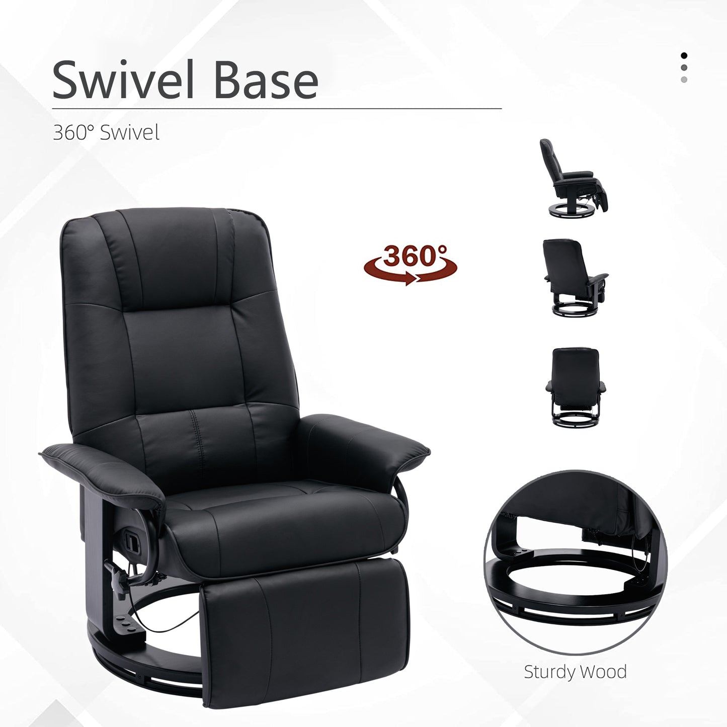 SwivelCraft 360: Luxe Faux Leather Recliner