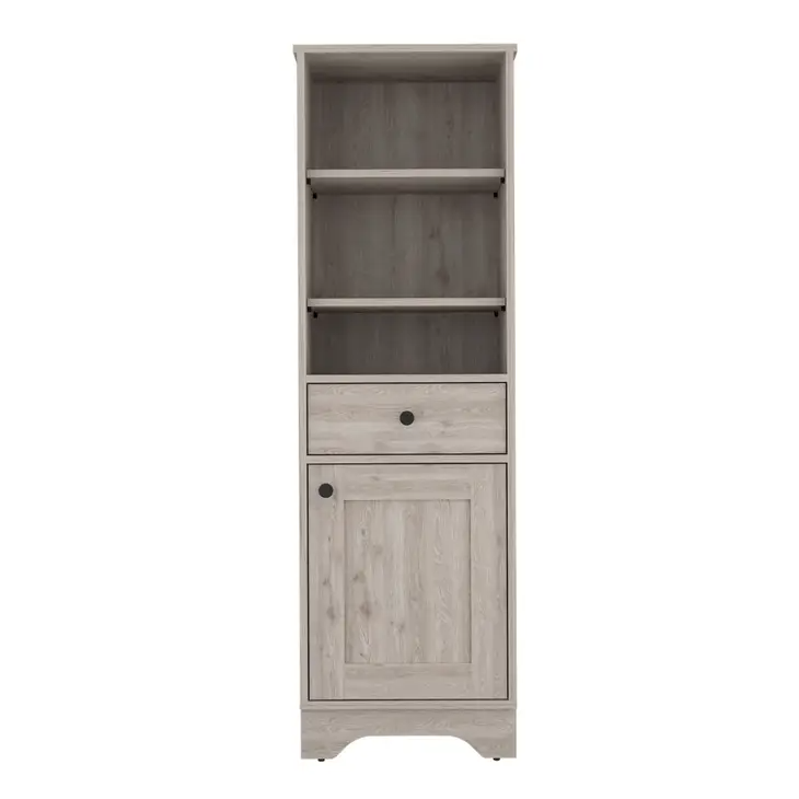 Alaskan Tall Linen Cabinet, with Three Storage Shelves, Single Door Cabinet
