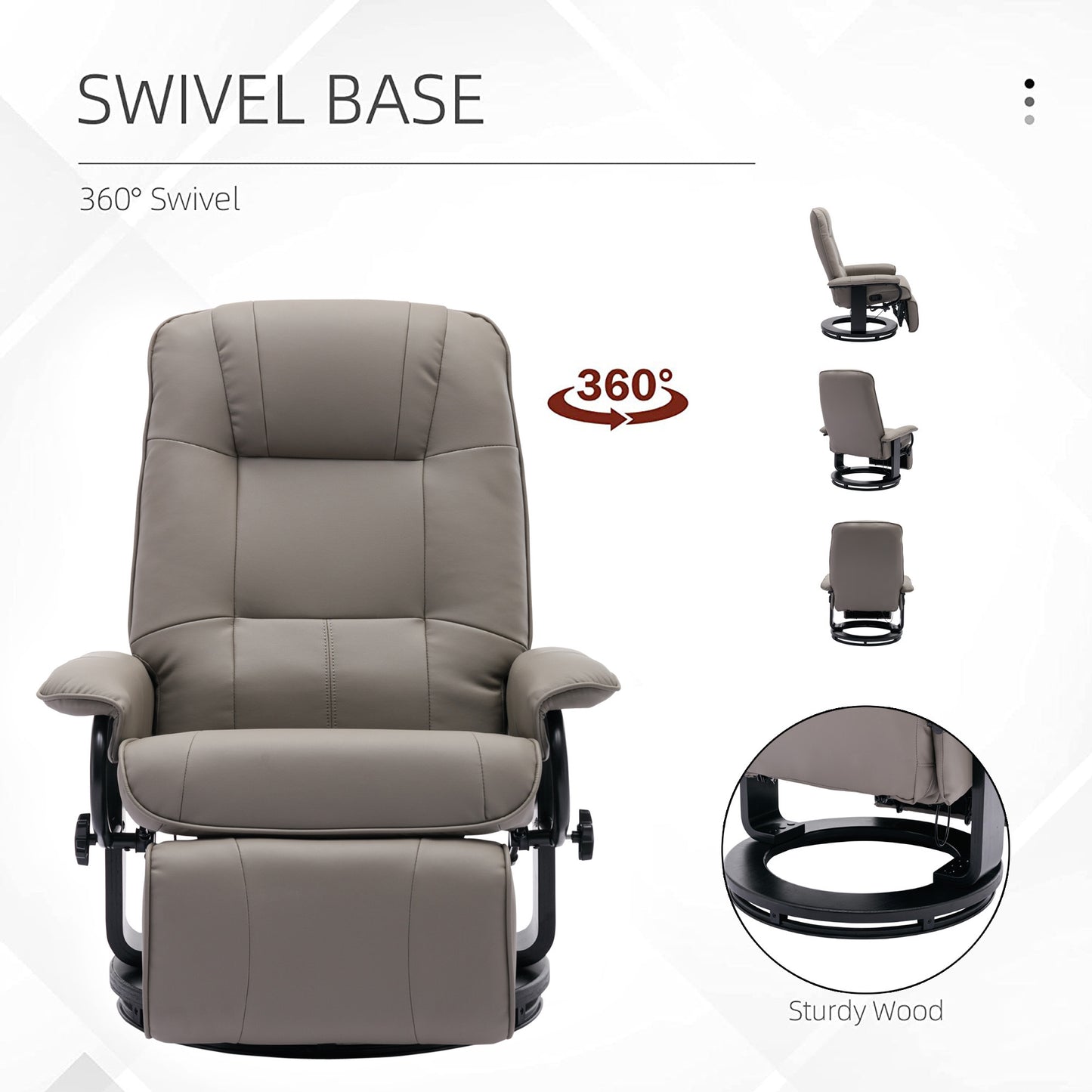 SwivelCraft 360: Luxe Faux Leather Recliner