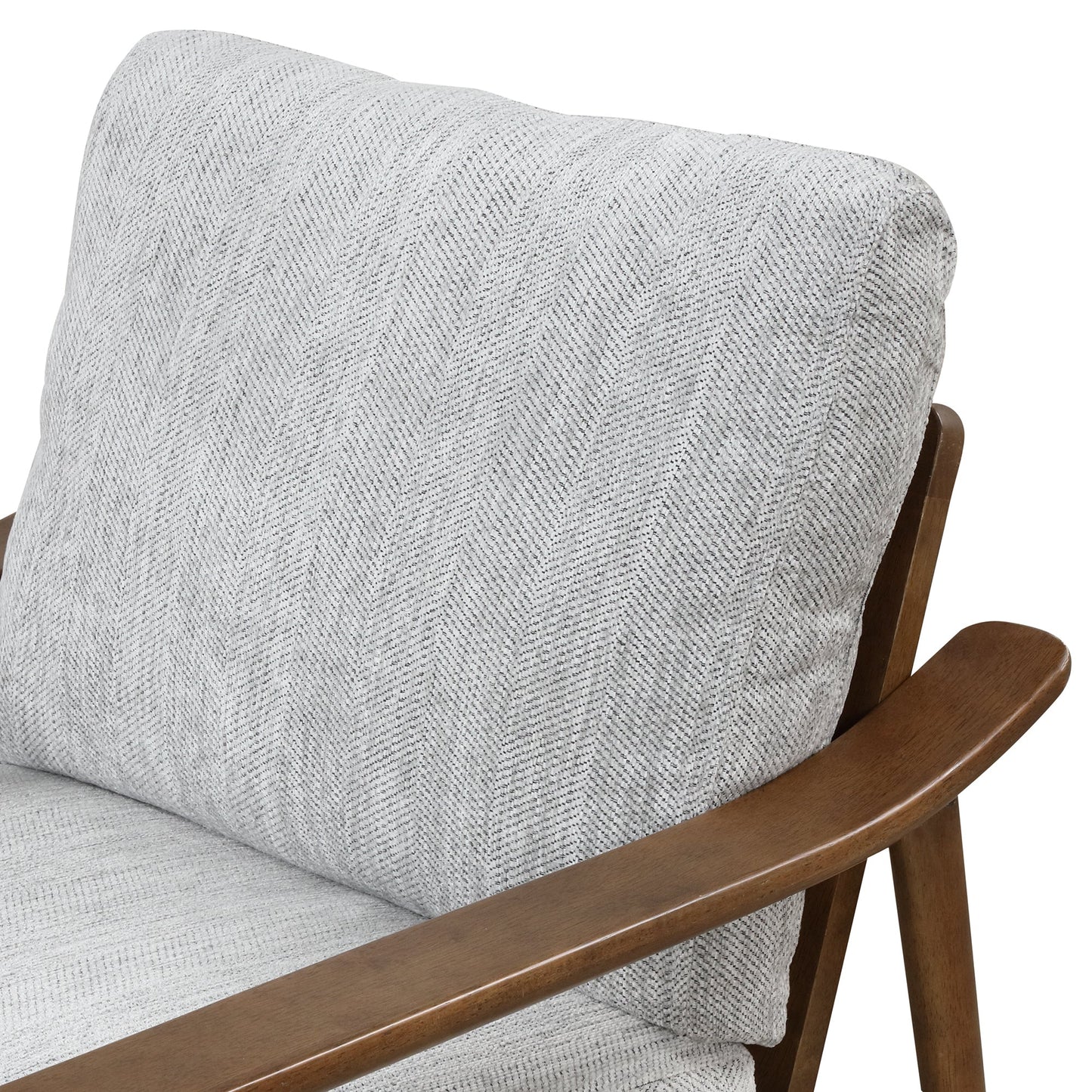 Linen Upholsterd Accent Chair Arm Chair Set of 1 with Vertical Slatted Back