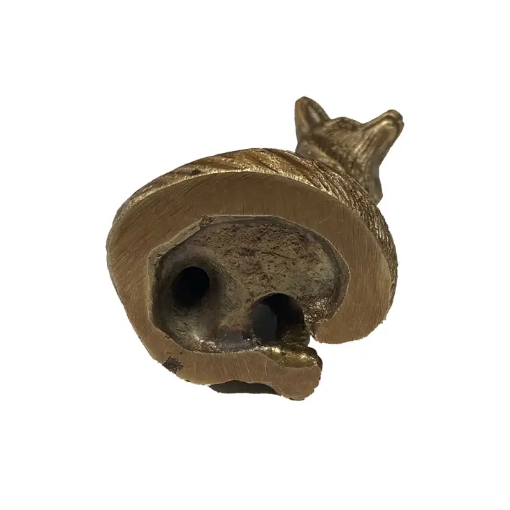 2-1/2" Antiqued Brass Sitting Fox Tabletop Decor