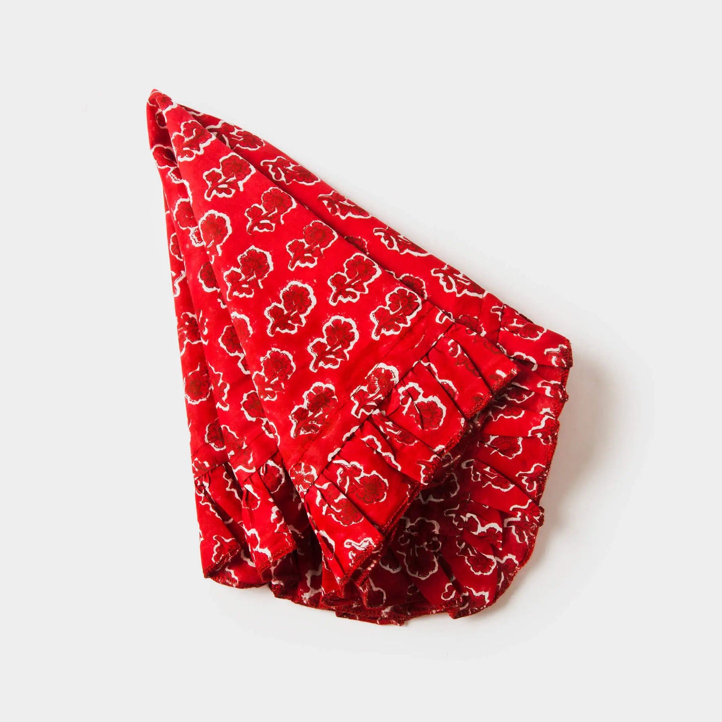 Daisy Patterned Ruffled Napkins - Set of 4