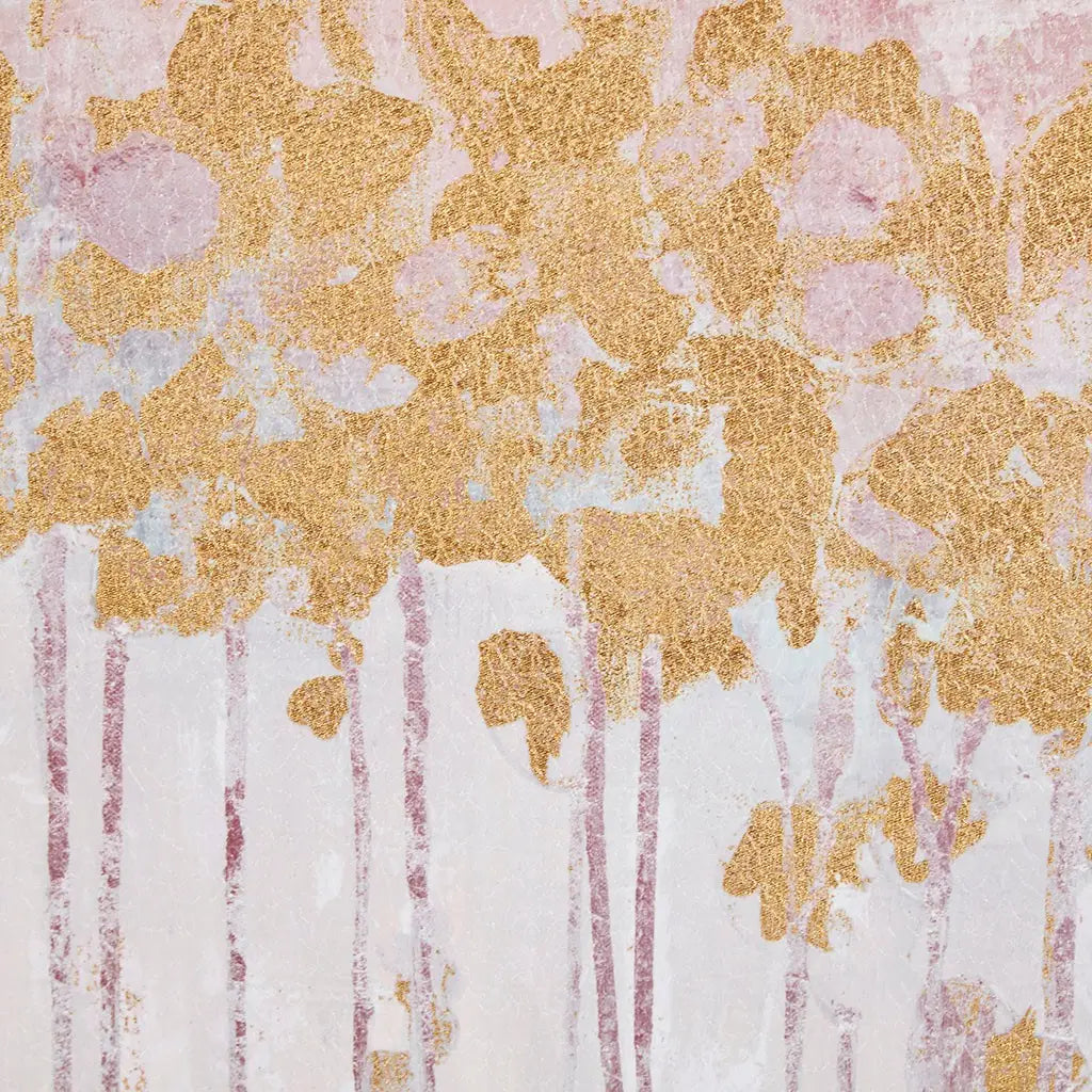 Twilight Forest Pink Rose Gold Wall Decor Canvas Art