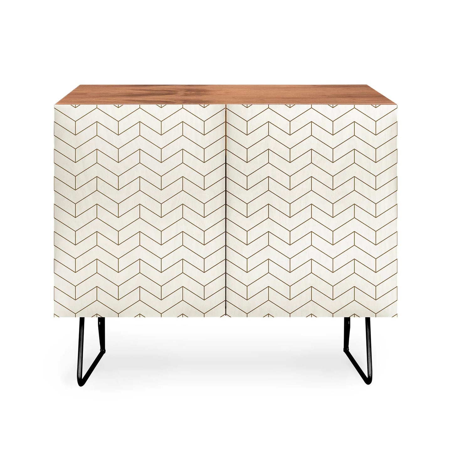 Simple Linear Geometry Cream Credenza