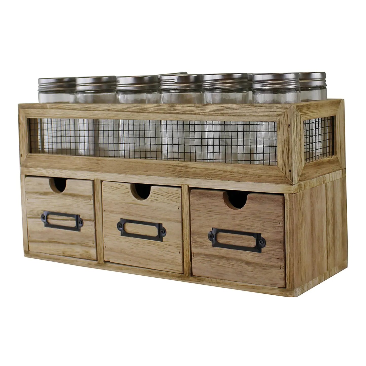 12 Jar Freestanding Spice Rack & 3 Drawer Cabinet