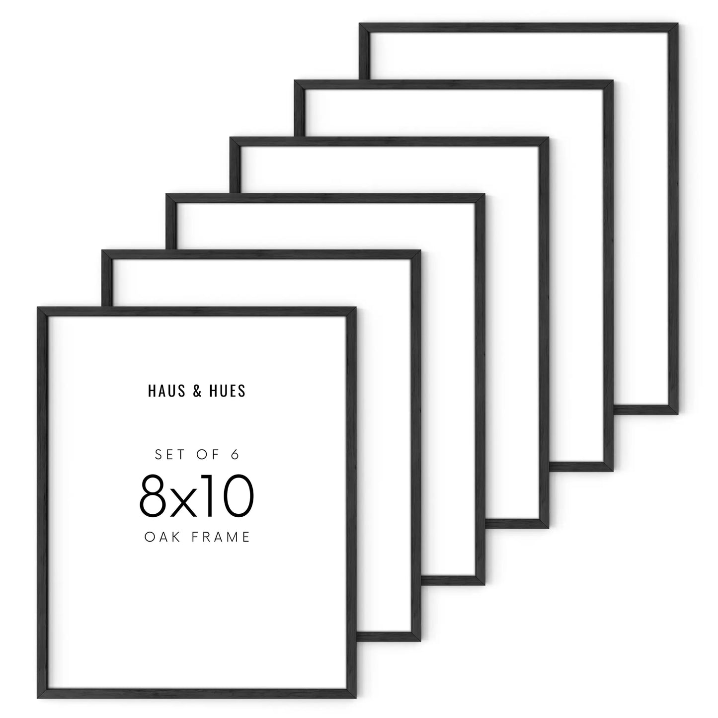 8x10 in, Set of 6, Black Oak Frame